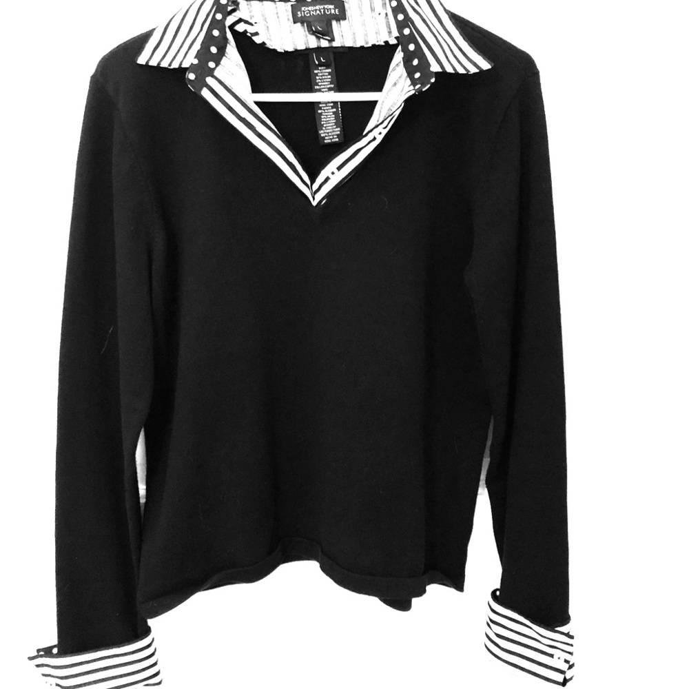 2 in 1 style top Black & White